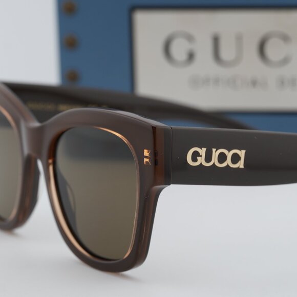 Gucci GG1789S 004 Square Sunglasses - Peach / Brown main image 10